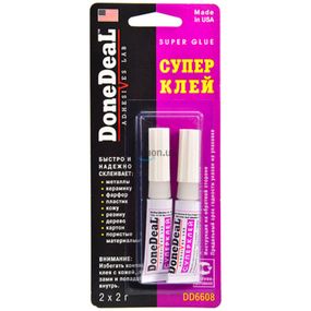 Клей, DONE DEAL, Супер клей, 2 x 2 г DD6608
