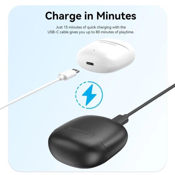 Бездротові навушники Vention Elf Earbuds E02 Black (NBGB0) | Зображення 2