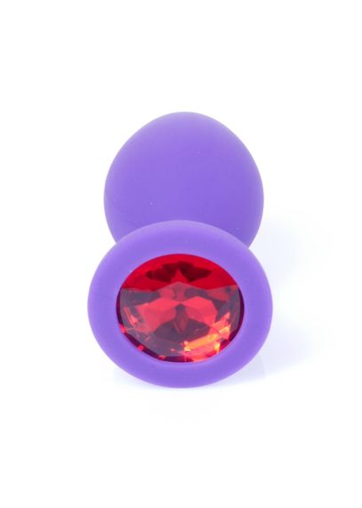 Анальна пробка - Jewellery Silicone Purple Plug M Red | Зображення 4