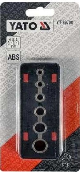 Шаблон для сверления отверстий 4, 5, 6, 8, 10, 12 мм ABS YATO YT-39700 | Зображення 6