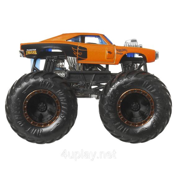 Подарочный набор 2 монстр-трака Хот Вилс Оригинал Hot Wheels Monster Trucks Slam Prix Vs Dodge Charger | Зображення 5