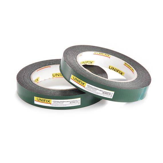 Лента клейкая двухсторонняя на вспененной основе 19мм*5м чёрная UNIFIX