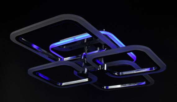 Люстра світлодіодна стельова LED світильник для квартири на стелю лед з пультом 26116 Хром 11х48х60 см. | Зображення 6