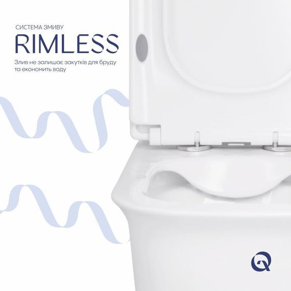 Унитаз-компакт Qtap Nando безободковый с сиденьем Soft-close QT12221222AW | Зображення 4