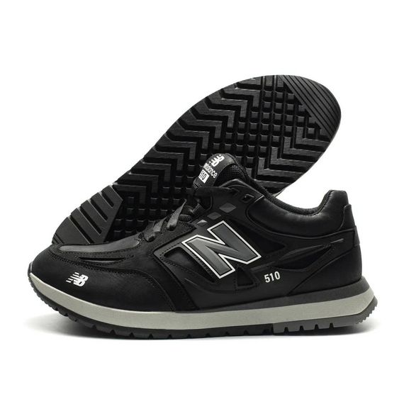 Кросівки шкіряні  New Balance чорні | Зображення 1