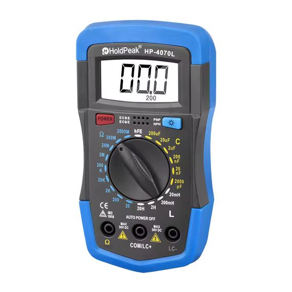 Мультиметр HoldPeak HP-4070L LCR-тестер цифровой (2000 отсчетов 2000МОМ 200мкФ 20Гн) | Зображення 3