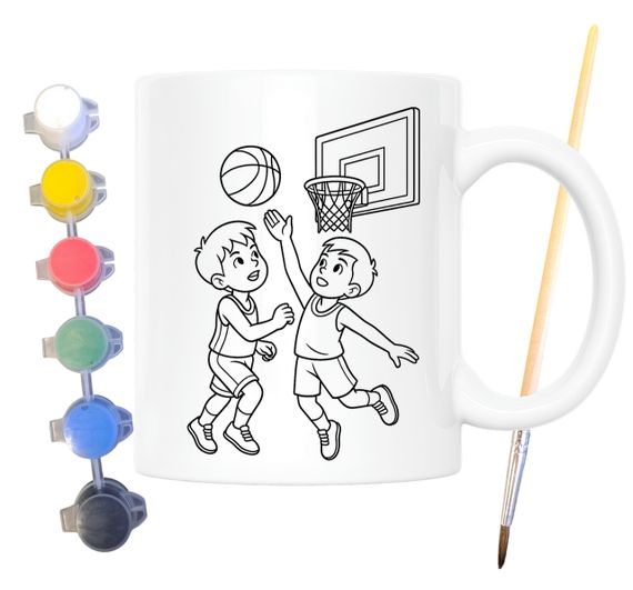 Набор для творчества кружка раскраска Баскетбол 330 мл белая (КР0109) | Зображення 1