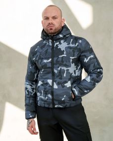 Мужская демисезонная куртка каммуфляжная утепленная BD0042 размер L, цвет серый