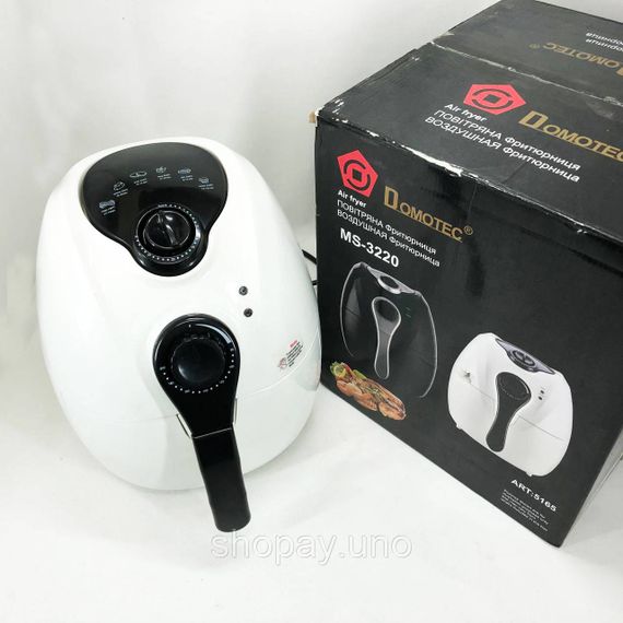 Аерофритниця Мультипіч Аерогриль Domotec MS-3220 1300Вт 4.5л Безмасляна з Таймером White | Зображення 1