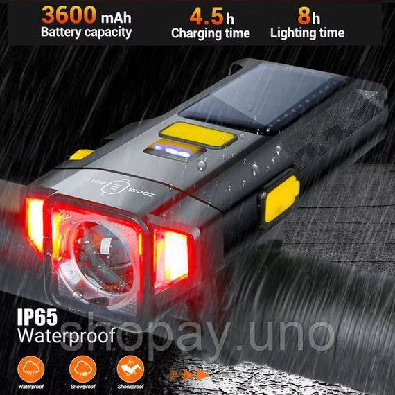 Велофара X17-30W+2LED(red)