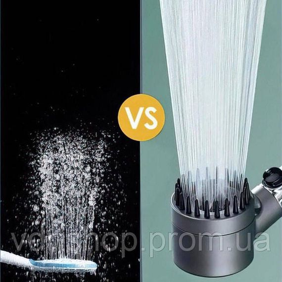 Насадка для душу масажна лійка 4в1 з масажними силіконовими шипами водозберігаюча душова лійка GN-98 | Зображення 7