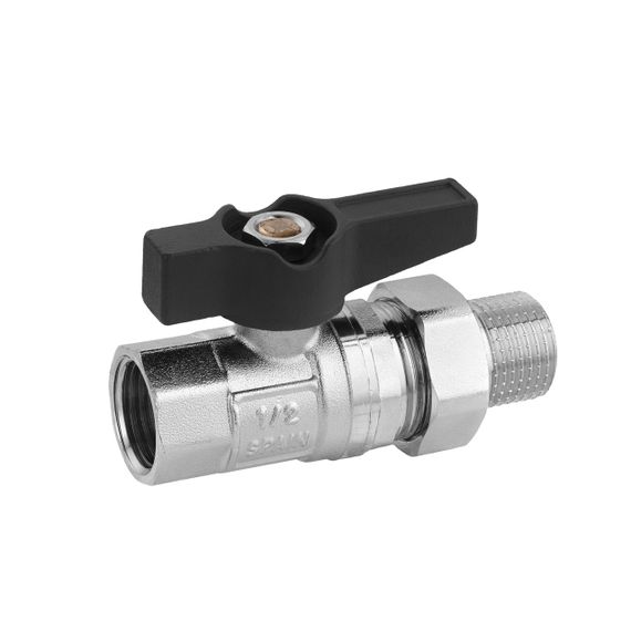 Кран-американка кульовий прямий Karro "Uno Black" 1/2" ВЗ PN40 метелик | Зображення 2