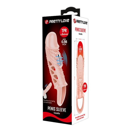 Насадка на член - Pretty Love Cecelia Vibrating Penis Sleeve Flesh | Зображення 9