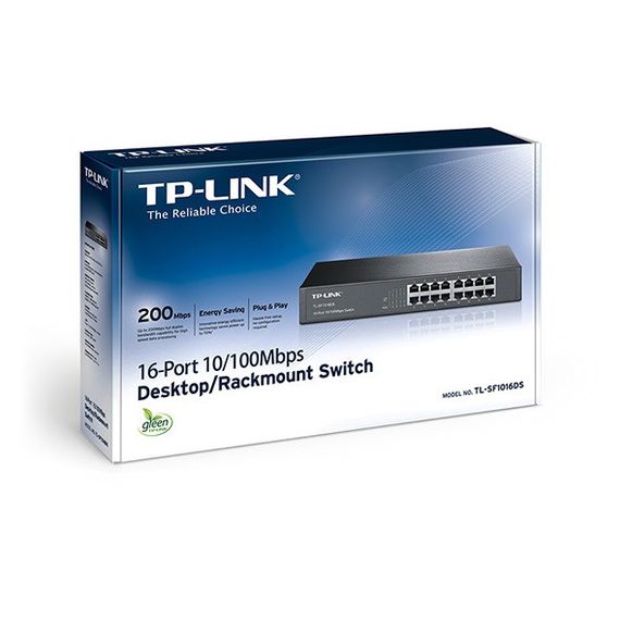 Коммутатор TP-LINK TL-SF1016DS 16xFE неуправляемый 13&quot; 1U (TL-SF1016DS) | Зображення 2