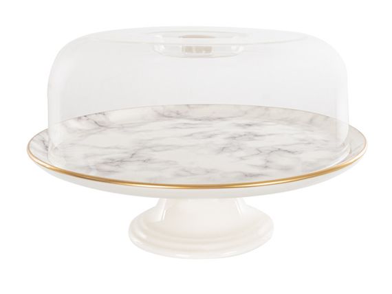 Тортівниця Olia на ніжці керамічна з кришкою 30 см