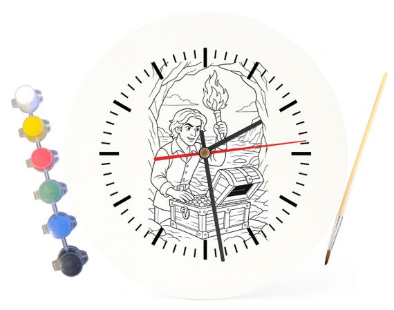 Детский набор для творчества часы-раскраска (диаметр 30 см) Граф Монте-Кристо (по мотивам книги Александра Дюма) (Г0001) | Зображення 2