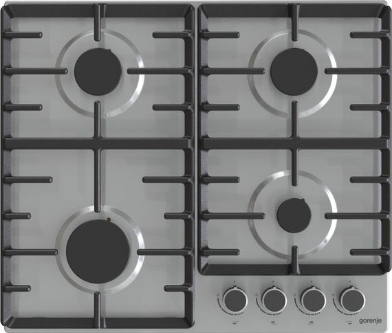Варильна поверхня Gorenje G642ABX /газова/газконтроль/ електрозапалювання/чавунна решітка/нержавіюча сталь (G642ABX)