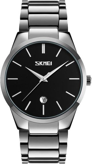 Годинник наручний чоловічий Skmei 9140SIBK сріблястий з чорним