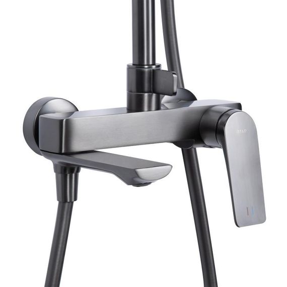 Душевая система универсальная Qtap Vlasta New на три потребителя (с изливом) QTVLA111GMB45651 Gunmetal Black PVD | Зображення 2