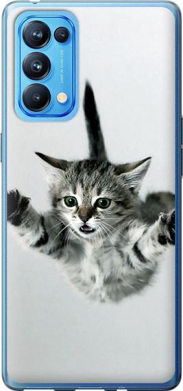 Чехол на Oppo Reno5 Pro Летящий котёнок "2322u-2239-17620"