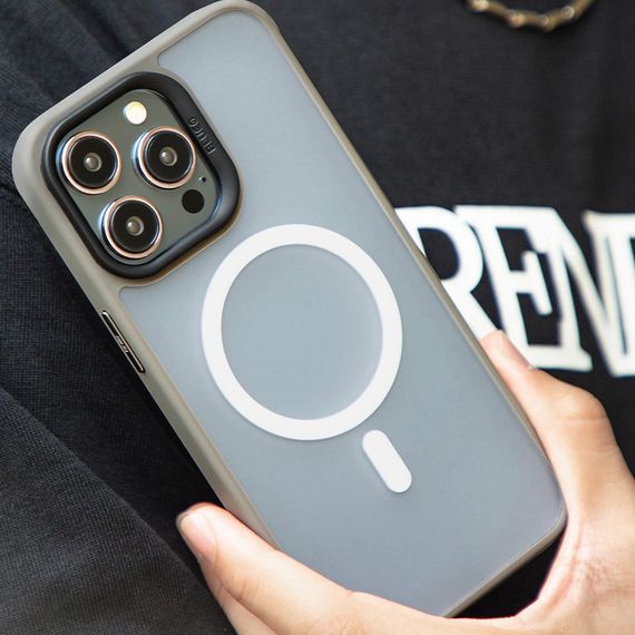 TPU+PC чохол Blueo Skin Friendly Frosted with MagSafe для Apple iPhone 15 Pro (6.1") Сірий | Зображення 1