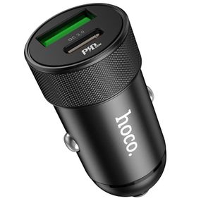 Автомобильное зарядное устройство Hoco Z32B 20W PD Type-C + QC3.0 (1USB/3A) - Black