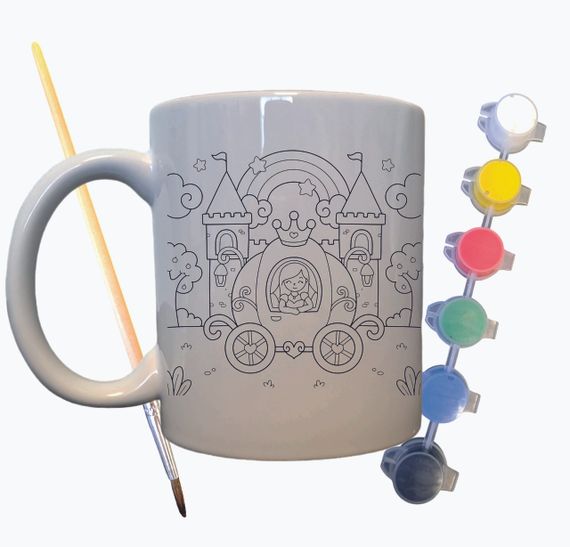 Набор для творчества кружка раскраска "Замок Принцессы" 330 мл белая | Зображення 1