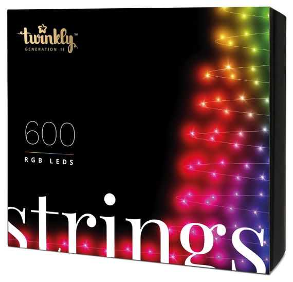 Smart LED Гирлянда Twinkly Strings RGB 600, Gen II, IP44, длина 48м, кабель черный (TWS600STP-BEU) | Зображення 1