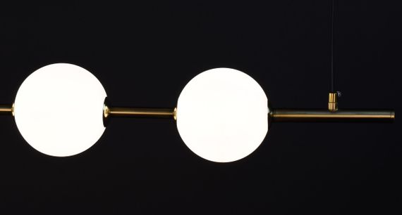 Люстра світлодіодна підвісна LED світильник для квартири на стелю лед 27863 Латунь 25-120х12х84 см. | Зображення 4