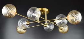 Люстра стельова на 8 лампочок 26819 Латунь 20х90х90 см.