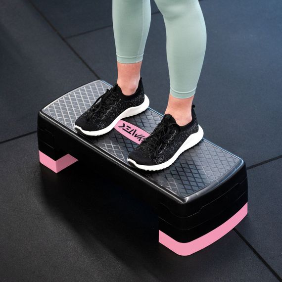 Степ-платформа Gymtek 3-х уровневая черно-розовая | Зображення 4