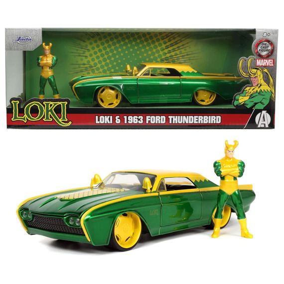 Модель колекціонної машинки Marvel Ford Thunderbird з фігуркою Loki | Зображення 1