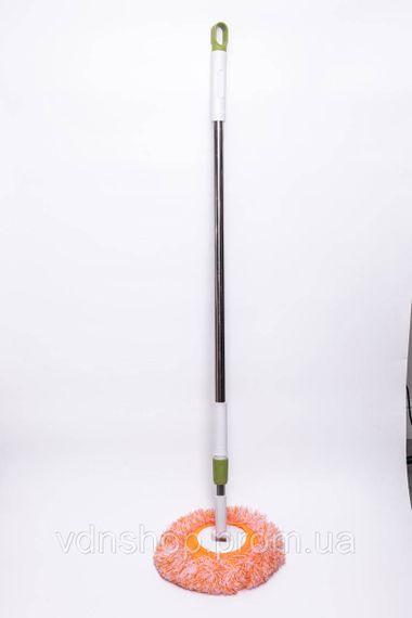 Швабра з телескопічною ручкою та круглою змінною насадкою для прибирання плитки, ламінату та лінолеуму вдома та в офісі | Зображення 4