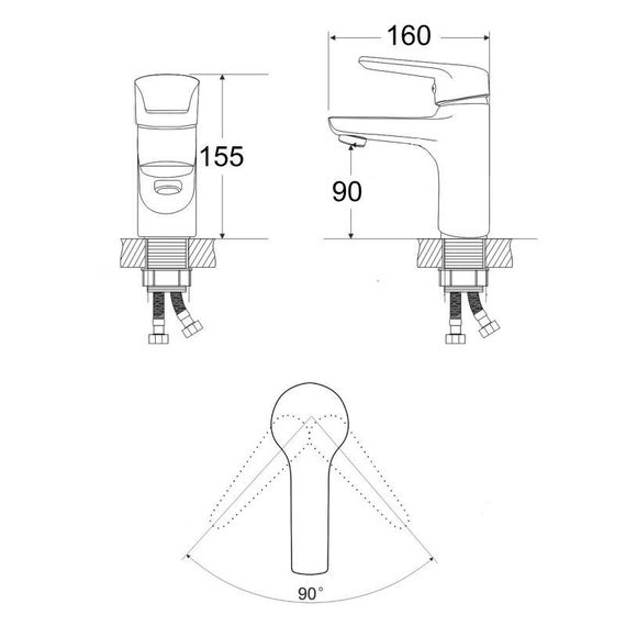 Змішувач для раковини Lidz Tani 0011F1 (k40) LDTAN001F1CRM44959 Chrome | Зображення 1