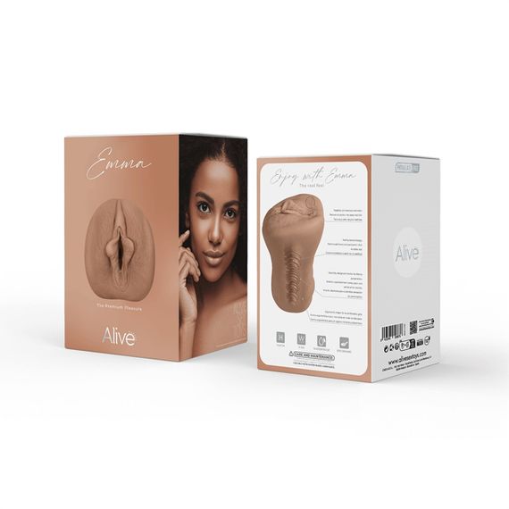 Мастурбатор вагіна Alive Emma реалістичний, коричневий, M sexstyle | Зображення 7