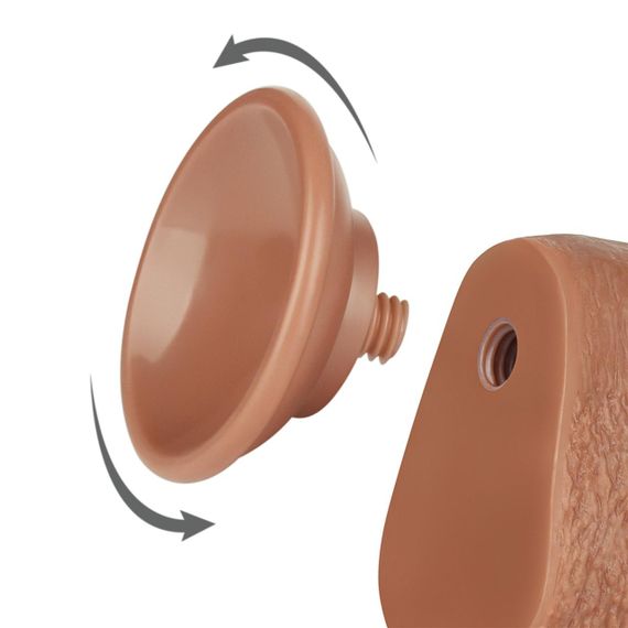 Реалистичный фаллоимитатор 9 Sliding Skin Dual Layer Dong Brown Sex Aura | Зображення 5