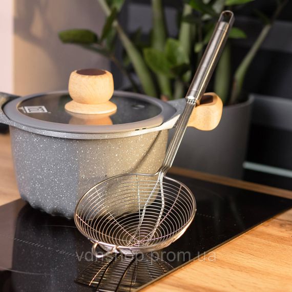 Шумівка з нержавіючої сталі з ручкою Ø 14 см для фритюру HP-19-16-14CM | Зображення 3