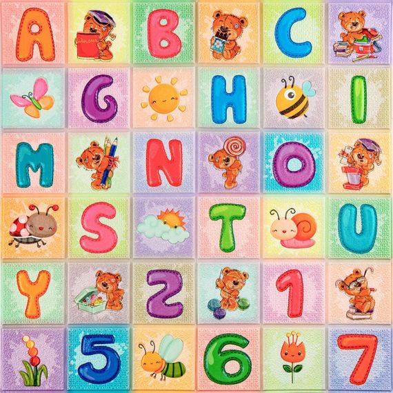 Набор панелей стеновых 3D 700х1400х4мм Алфавит (2шт) SW-00002352 | Зображення 1