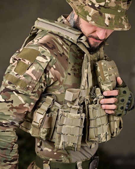 Тактическая плитоноска с четырьмя  точками быстрого сброса  Asdag пиксель ТТ2615 | Зображення 8