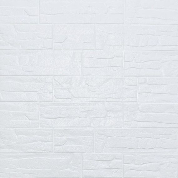 Самоклеюча декоративна 3D панель камінь Біла рвана цегла700х770х5мм (155) SW-00000484
