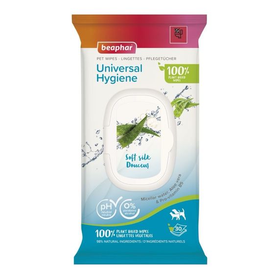 Влажные салфетки для ухода за шерстью для кошек и собак Universal Hygiene, 30 шт