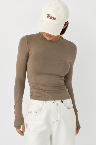 Однотонний еластичний лонг - кавовий цвет, M (є розміри)