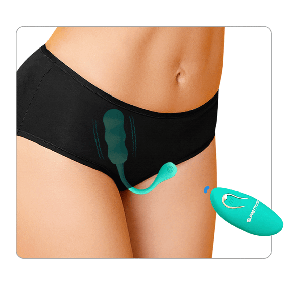 Віброяйце вагінальне Pretty Love Leshy з пультом, бірюзове, 18.6 х 2.8 см sexstyle | Зображення 5