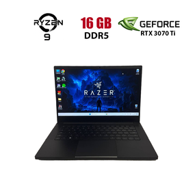 Ігровий ноутбук Б-клас Razer Blade 14 RZ09-0427 / 14" (2560x1600) IPS / AMD Ryzen 9 6900HX (8 (16) ядер по 3.3 - 4.9 GHz) / 16 GB DDR5 / 512 GB SSD NVMe / nVidia GeForce RTX 3070 Ti, 8 GB GDDR6, 256-bit / WebCam б/в