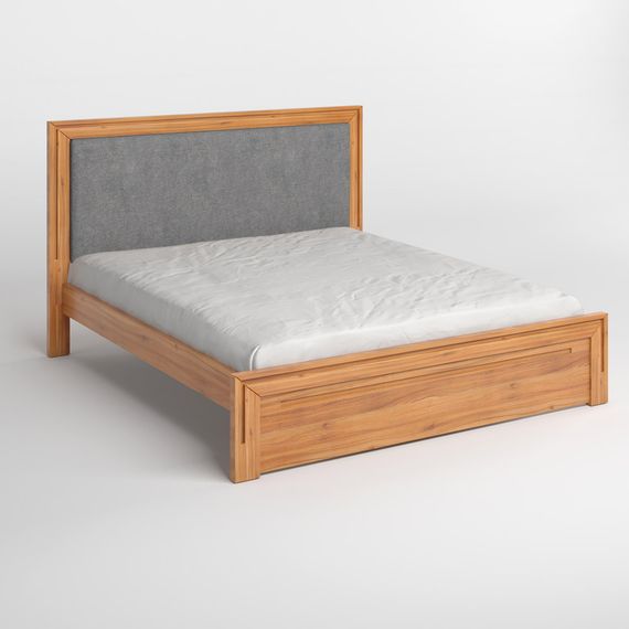 Двоспальне дерев'яне ліжко Mebigrand Торонто Т4 Вільха/Аляска 93 (сірий) 160х190 см (MBG-10145) | Зображення 1