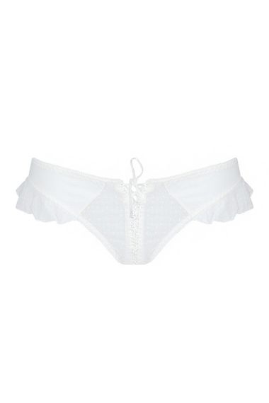 Трусики в горошек с рюшами Passion Fatin Thong Белый S/M | Зображення 2