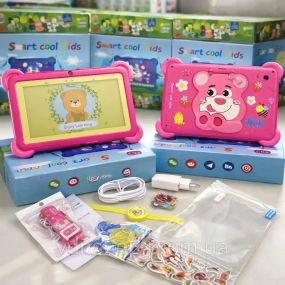 Планшет Smart Cool Kids C12 для дітей, 8 ГБ ОЗУ, 256 ГБ ПЗУ, Android, 7 дюймів рожевий
