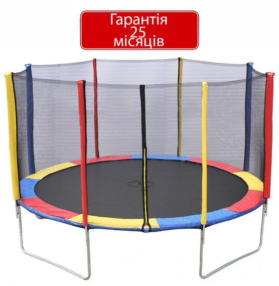 Батут Atleto 374 см з сіткою multikolor | Зображення 1