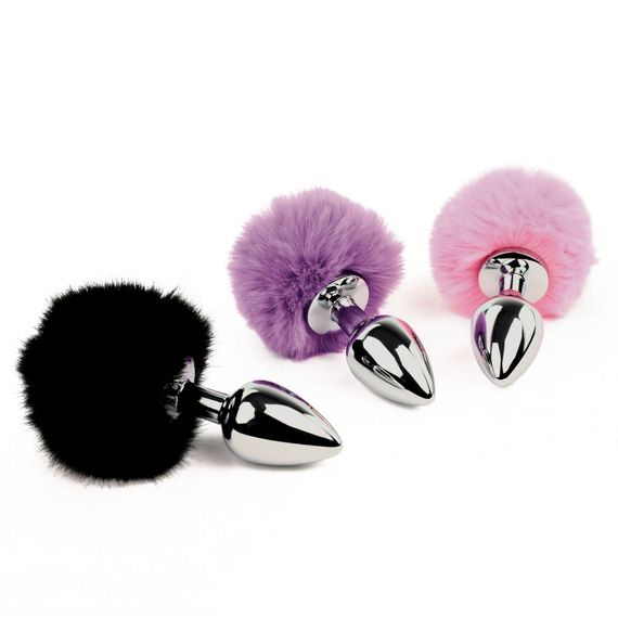 Анальна пробка FeelzToys - Bunny Tails Butt Plug Black | Зображення 3