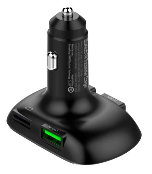FM модулятор трансмиттер блютуз LDNIO C706Q Bluetooth адаптер зарядное утройство 2 USB Черный | Зображення 3